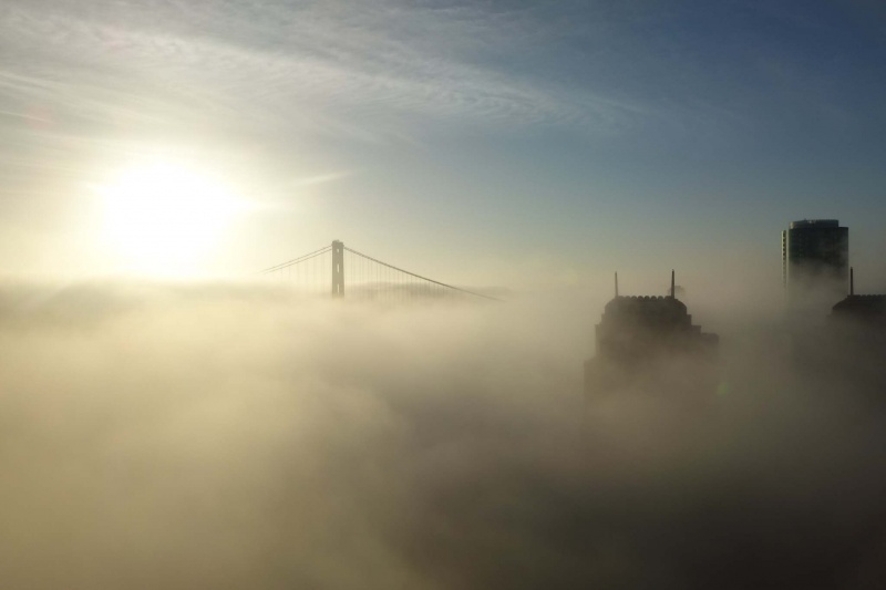 Bay Bridge and City Above the Clouds